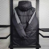2023-24 Argentina Black Hooded Cotton Coat White Edge (白色边) 棉衣