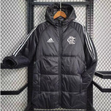 2023-24 Flamengo Black Hooded Cotton Coat White Edge (白色边) 棉衣