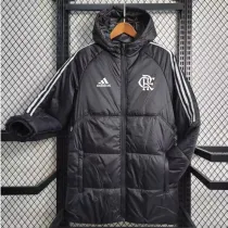 2023-24 Flamengo Black Hooded Cotton Coat White Edge (白色边) 棉衣