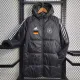 2023-24 Germany Black Hooded Cotton Coat White Edge (白色边) 棉衣