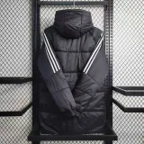 2023-24 JUV Black Hooded Cotton Coat Red Edge (白色边) 棉衣
