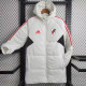 2023-24 River Plate White Hooded Cotton Coat Red Edge (红色边) 棉衣