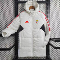 2023-24 Benfica White Hooded Cotton Coat Red Edge (红色边) 棉衣