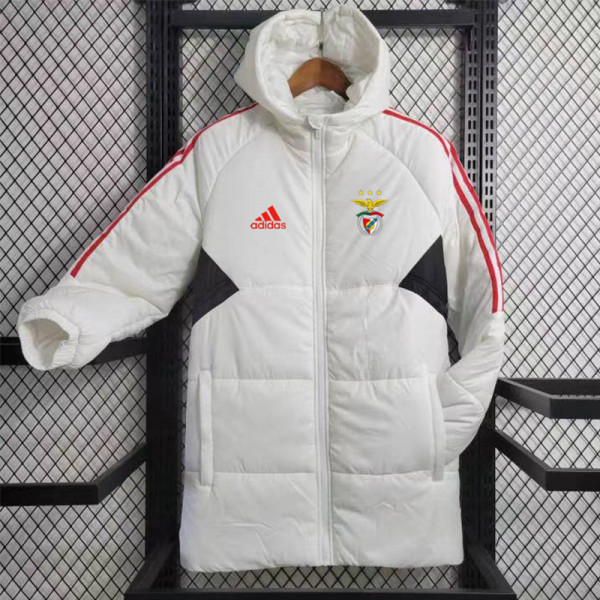 2023-24 Benfica White Hooded Cotton Coat Red Edge (红色边) 棉衣