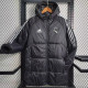 2023-24 RMA Black Hooded Cotton Coat White Edge (白色边) 棉衣