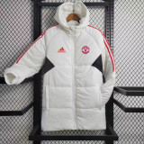 2023-24 Man Utd White Hooded Cotton Coat Red Edge (红色边) 棉衣
