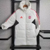 2023-24 Man Utd White Hooded Cotton Coat Red Edge (红色边) 棉衣