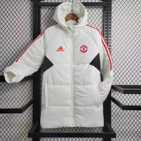 2023-24 Man Utd White Hooded Cotton Coat Red Edge (红色边) 棉衣