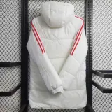2023-24 Flamengo White Hooded Cotton Coat Red Edge (红色边) 棉衣
