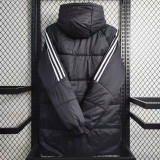 2023-24 Flamengo Black Hooded Cotton Coat White Edge (白色边) 棉衣