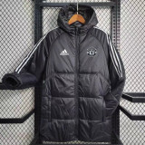 2023-24 Man Utd Black Hooded Cotton Coat White Edge (白色边) 棉衣