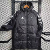 2023-24 Man Utd Black Hooded Cotton Coat White Edge (白色边) 棉衣