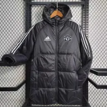 2023-24 Man Utd Black Hooded Cotton Coat White Edge (白色边) 棉衣
