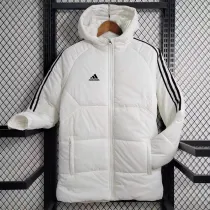 2023-24 AD White Hooded Cotton Coat Black Edge (黑色边) 棉衣