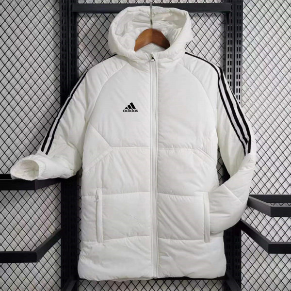2023-24 AD White Hooded Cotton Coat Black Edge (黑色边) 棉衣