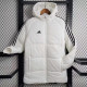 2023-24 AD White Hooded Cotton Coat Black Edge (黑色边) 棉衣