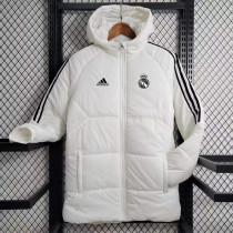 2023-24 RMA White Hooded Cotton Coat Black Edge (黑色边) 棉衣