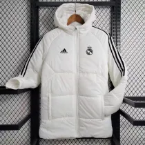 2023-24 RMA White Hooded Cotton Coat Black Edge (黑色边) 棉衣