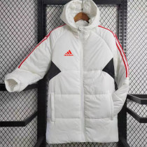 2023-24 AD White Hooded Cotton Coat Red Edge (红色边) 棉衣