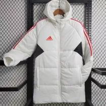 2023-24 AD White Hooded Cotton Coat Red Edge (红色边) 棉衣