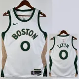2023-24 CELTICS TATUM #0 White City Edition Home Top Quality Hot Pressing NBA Jersey
