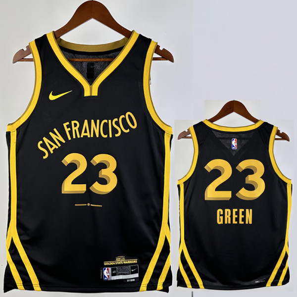 2023-24 WARRIORS GREEN #23 Black City Edition Top Quality Hot Pressing NBA Jersey (V领)