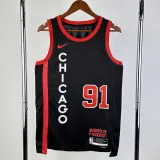 2023-24 BULLS RODMAN #91 Black City Edition Top Quality Hot Pressing NBA Jersey