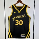 2023-24 WARRIORS CURRY #30 Black City Edition Top Quality Hot Pressing NBA Jersey (V领)