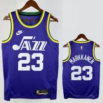 2023-24 JAZZ MARKKANEN #23 purple Top Quality Top Quality Hot Pressing NBA Jersey (Retro Logo)