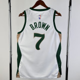 2023-24 CELTICS BROWN #7 White City Edition Home Top Quality Hot Pressing NBA Jersey