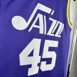 2023-24 JAZZ MITCHELL #45 purple Top Quality Top Quality Hot Pressing NBA Jersey (Retro Logo)