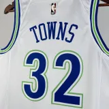 2023-24 TIMBERWOLVES TOWNS #32 White Top Quality Hot Pressing NBA Jersey (Retro Logo)