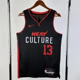 2023-24 HEAT ADEBAYO #13 Black City Edition Top Quality Hot Pressing NBA Jersey (V领）