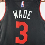 2023-24 HEAT WADE #3 Black City Edition Top Quality Hot Pressing NBA Jersey (V领）