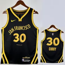 2023-24 WARRIORS CURRY #30 Black City Edition Top Quality Hot Pressing NBA Jersey (V领)