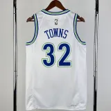 2023-24 TIMBERWOLVES TOWNS #32 White Top Quality Hot Pressing NBA Jersey (Retro Logo)