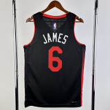 2023-24 HEAT JAMES #6 Black City Edition Top Quality Hot Pressing NBA Jersey (V领）