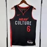 2023-24 HEAT JAMES #6 Black City Edition Top Quality Hot Pressing NBA Jersey (V领）
