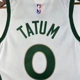 2023-24 CELTICS TATUM #0 White City Edition Home Top Quality Hot Pressing NBA Jersey