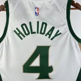 2023-24 CELTICS HOLIDAY #4 White City Edition Home Top Quality Hot Pressing NBA Jersey