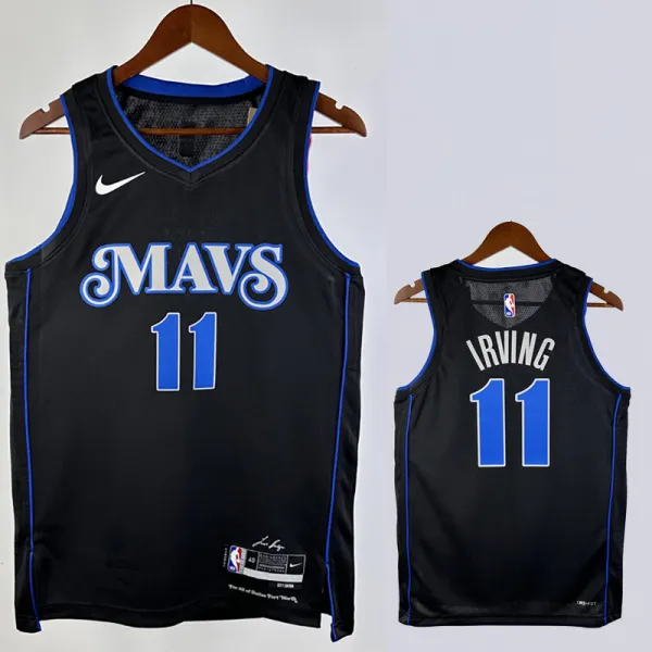 2023-24 Dallas Mavericks IRVING #11 Black City Edition Top Quality Hot Pressing NBA Jersey(V领)