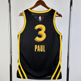 2023-24 WARRIORS PAUL #3 Black City Edition Top Quality Hot Pressing NBA Jersey (V领)