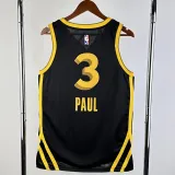 2023-24 WARRIORS PAUL #3 Black City Edition Top Quality Hot Pressing NBA Jersey (V领)