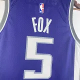 2023-24 KINGS FOX #5 Purple Away Top Quality Hot Pressing NBA Jersey(V领）