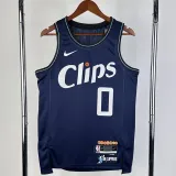 2023-24 Clippers WESTBROOK #0 Dark blue City Edition Top Quality Hot Pressing NBA Jersey