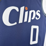 2023-24 Clippers WESTBROOK #0 Dark blue City Edition Top Quality Hot Pressing NBA Jersey