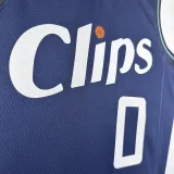 2023-24 Clippers WESTBROOK #0 Dark blue City Edition Top Quality Hot Pressing NBA Jersey
