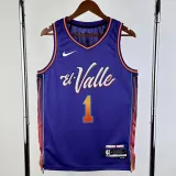 2023-24 SUNS BOOKER #1 Purple City Edition Top Quality Hot Pressing NBA Jersey
