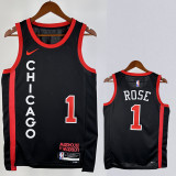 2023-24 BULLS ROSE #1 Black City Edition Top Quality Hot Pressing NBA Jersey