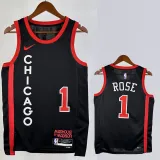2023-24 BULLS ROSE #1 Black City Edition Top Quality Hot Pressing NBA Jersey